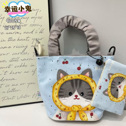 In-Stock New Small Cloth Bag Ins Cute Cartoon Women's Summer Cloth Bag Handbag Casual Tote Bag Upgrade