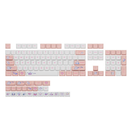XDA Height Pacha Dog Theme Pattern Yellow Green Keycap Thermal Sublimation Mechanical Keyboard Cap Small Full Set PBT Keycap