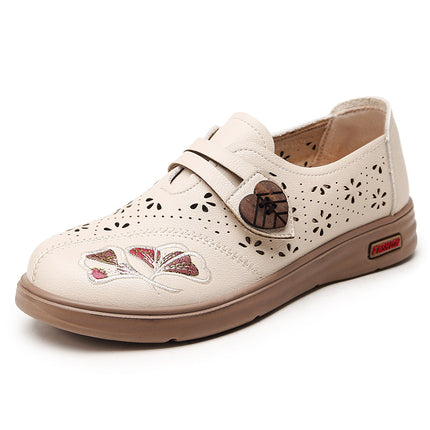 Mom's Shoes Are Comfortable and Non-Tiring, Suitable for Middle-Aged and Elderly Women, with Soft Soles, Non-Slip, Lightweight, Breathable Leather Shoes for Summer, Women's Sandals