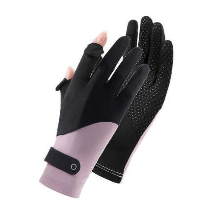 Sun Protection Gloves for Women, Thin Style, Touch Screen Compatible, Summer Outdoor Driving, Sports, Cycling, Ice Silk Gloves, Uv Protection, Wholesale