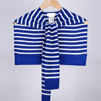 White stripes on sapphire blue