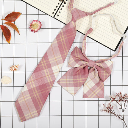 Japanese Plaid JK Tie Tie Set Women's College Style Graduation Photo Free Accessories Korean Style Bow Mariners Suit