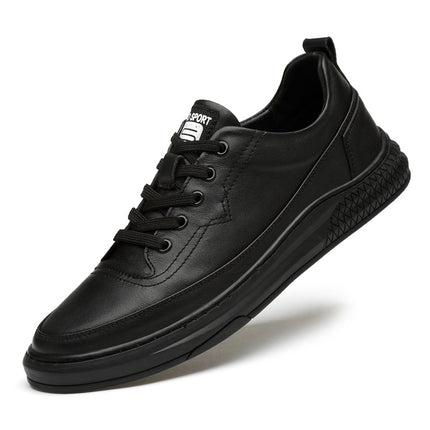 Summer Height Increasing Men's Shoes Small White Shoes Casual Shoes Top Layer Cowhide Fashionable Board Shoes 5cm Men's Invisible Height Increasing Shoes