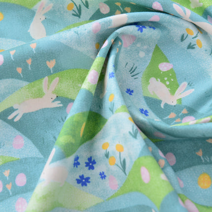 160cm Wide Pure Cotton Twill Fabric Cotton Baby Kidsren Baby Cartoon Cotton Fabric Wild Rabbit Group