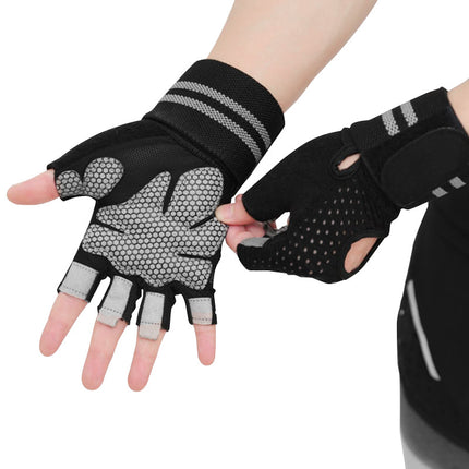 Summer Fitness Non-slip Breathable Half-finger Gloves Bicycle Riding Wear-resistant Shock-absorbing Silicone Short-finger Gloves