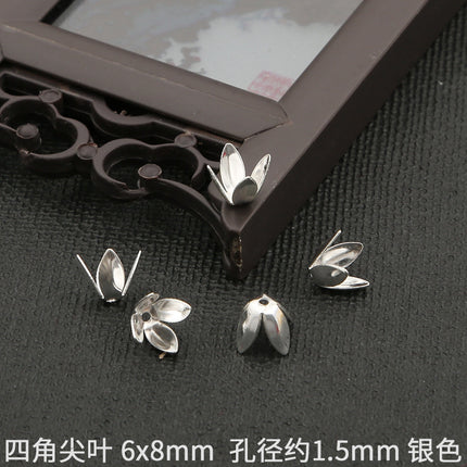 Iron octagonal pointed leaf rounded five-petal flower holder petals handmade diy made hairpin tassel antique material accessories