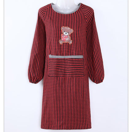 Old Coarse Cotton Apron Long-sleeved Overalls Kitchen Household Anti-oil Work Clothes Dirt-resistant Wear-resistant Adult Labor Protection
