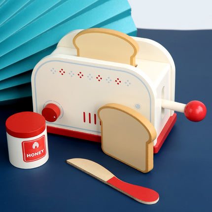 Wooden Toy Children's Play Toy Kitchen Bread Machine Coffee Machine Stirring Solid Wood Girl Baby Breakfast