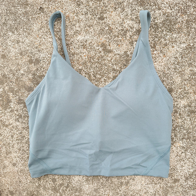 Women's Solid Color U-Shaped Sexy Back Fitness Yoga Training Tight Sports Underwear Breathable Running Vest TANK