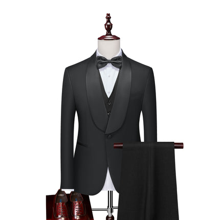 Big Green fruit collar dress art exam performance formal suit suit men's wedding host tashido slim suit