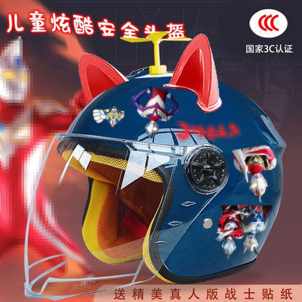 Autumn and winter children's electric car helmet warm anti-fog four seasons full helmet motorcycle cartoon 3C certification male safety helmet
