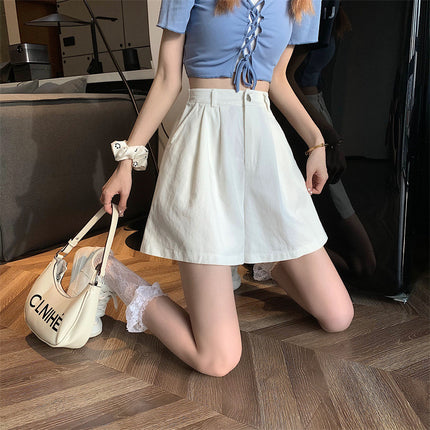 Women's Summer 2025 New Wide-Leg Shorts, Comfortable Pear-Shaped Figure, High-Waisted Slimming Hot Pants