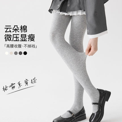 Gray Pantyhose for Women, Spring and Autumn, Gray Series, Fine Stripes, Autumn and Winter Compression Leggings, Butt-Lifting, Can Be Worn Outside, Thickened