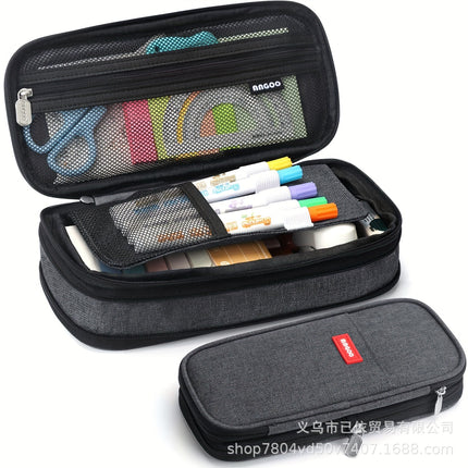 Large-Capacity Retractable Pencil Case Stationery Box in Japanese and Korean Style, Macaron Color, Upgraded Version for Primary and Secondary School Students, in Stock