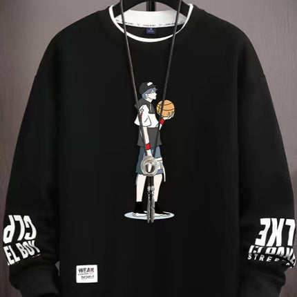 Junior High School Student Sweatshirt Men's T-Shirt Inner Wear Youth Spring & Fall New Style High School Student Spring Bottoming Shirt Big Children's Men's Clothing