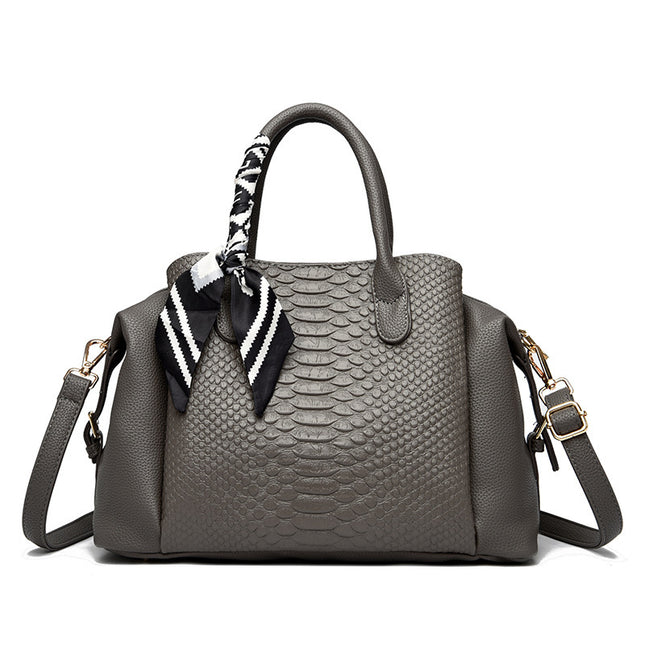 New Cross-Border Handbag Women's Bag Crossbody Large Bag Large Capacity Fashion Retro Versatile Crocodile Pattern Boston Pillow Bag