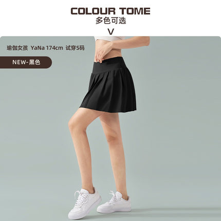 Spring and Summer New Dopamine Yoga Short Skirt Anti-running Fake Two-piece Tennis Skirt Quick-drying Fitness Sports Skirt Pleated Skirt