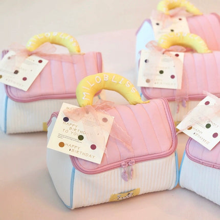 Cute Little House Souvenir Cosmetic Bag, Large Capacity, High-Value Gift Box, Baby's 100-Day Banquet, First Birthday Gift Empty Box