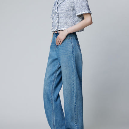 【Special Clearance】Women's Jeans Made of Premium Denim Fabric, Comfortable and Stylish, Slimming Wide-Leg Floor-Length Pants
