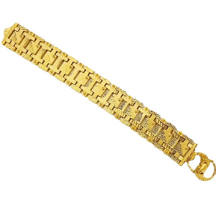 Gold-plated jewelry men's bracelet version chain bracelet tough guy wide face bracelet chain rice pattern bracelet a generation of hair
