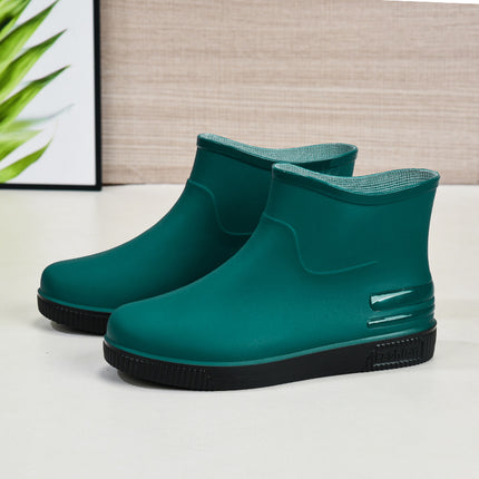 Short Rain Boots Women's Fashionable Outer Wearing Water Shoes Short Rain Boots Low-top fleece-lined Low-barrel overshoes Anti-slip Cross-border Wholesale