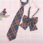 JK038 dark gray orange check (tie collar flower)