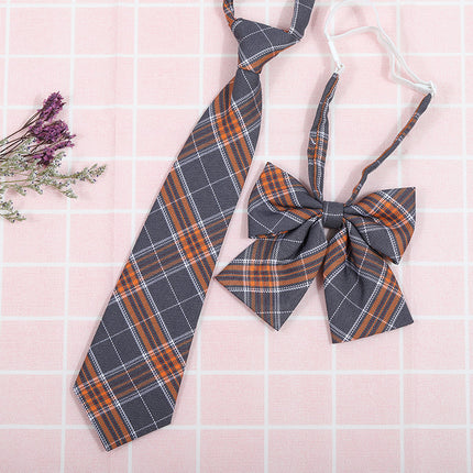 Japanese and Korean striped jk/dk college style men's and women's red cyanotic gray blue shirt accessories tie-free collar set