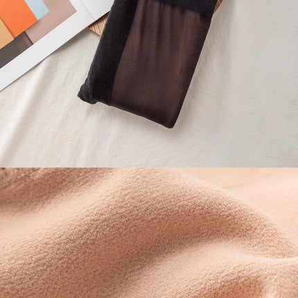 Double-Layer Bare-Leg Effect Women's Autumn and Winter Ultra-Natural Thermal Leggings Realistic Nude Color Fleece-Lined Thick Pantyhose