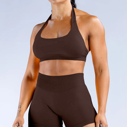 Macaron Color Women's Sports Suit Fitness Quick-Drying Slim Yoga Pants Oblique Shoulder Strap Chest Pad Sports Bra Ready for Sale