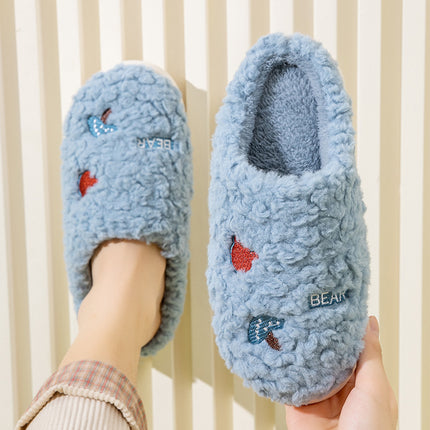 Cixi Cotton Slippers for Women, Spring, Autumn and Winter Home Use, Indoor Non-Slip Couple Home Warm Winter Plush Men's Slippers