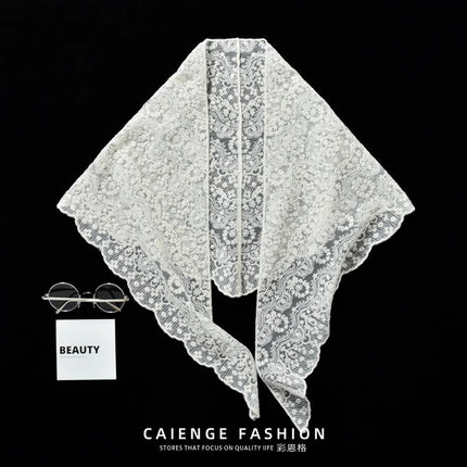 Plus-Size Lace Skirt Cover-Up for Women 2025 New Style Layered Half-Skirt with Triangle Waist Scarf to Cover the Hips, Skirt Cover-Up Apron