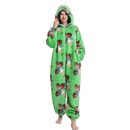 Mixed Wholesale Autumn and Winter Cotton Velvet Animal Cartoon Siamese Pajamas Thickened Men and Women Couple Home Clothes Tianma Adult