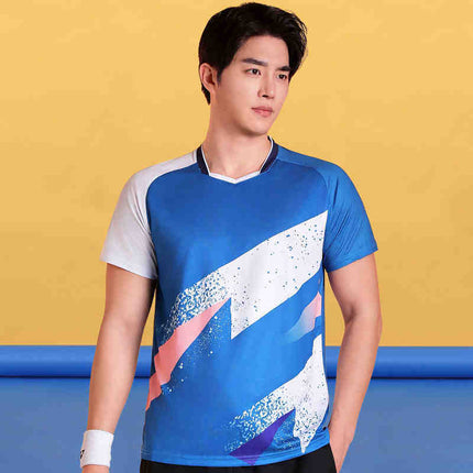 Badminton Clothing Top Men's Short-sleeved Quick-drying Women's Air Volleyball Competition Clothing Training Table Tennis Team Clothing Printing Summer