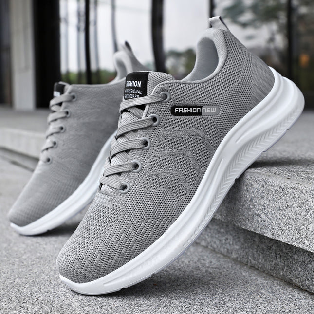 Men's Sports Shoes, New Summer Style Breathable Mesh Shoes, Soft Soles That Don'T Tire Your Feet, Running Shoes, Versatile Lace-Up Men's Shoes