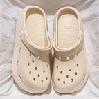 Khaki solid color hole / 36-37 is one size smaller