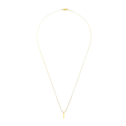 Non-Fading Square Pendant Necklace Titanium Steel Snake Bone Chain European and American Style Simple Versatile Commuter Couple Clavicle Chain