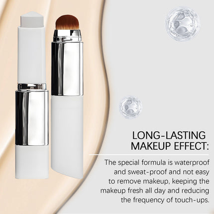 2-in-1 Color-Changing Foundation Liquid Stick Lasting Concealer Lightweight Moisturizing Brightening Matte Natural Base Makeup