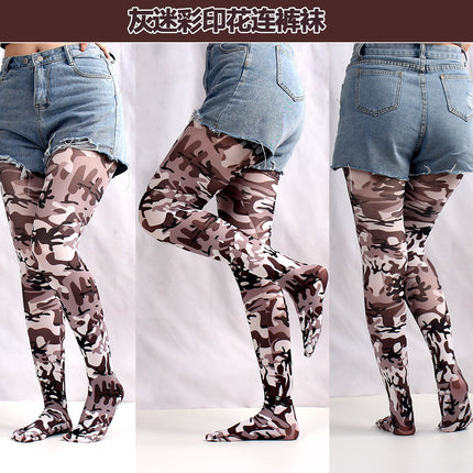 Cross-Border Spring and Autumn Thin Pantyhose Women's Stockings Red Lip Plaid Star Print Pantyhose Leggings Summary Wholesale