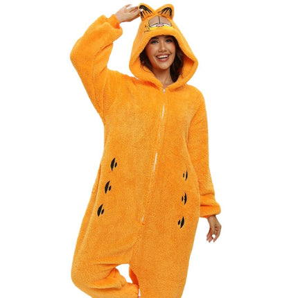 Coffee Cat Strawberry Bear Cartoon Cute Jumpsuit for Outer Wear Home Suit for Couples Parent-Child