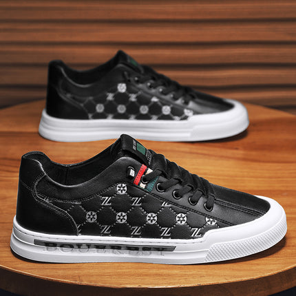 Bee and Wolf Flagship Store European Style Autumn and Winter New Men's Sneakers Casual Trendy Leather Shoes White Office Slip-On Shoes