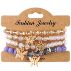 Xhy075 navy blue four butterflies