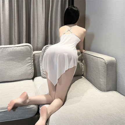 Slim Fit Sexy Nightgown Hot Sling Nightgown Irregular Skirt Thin Sexy Nightgown Bed Attack Speed Skirt 2418