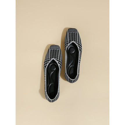 Princess shoes fly woven pointed plus size shoes women's shoes egg roll knitted flat soft bottom breathable woven bean shoes spring and autumn