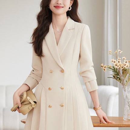 French Hepburn Style Small Black Dress High Sense High Cold Royal Sister Fried Street Small Fragrance Style Pleated Professional Suit dress Summer