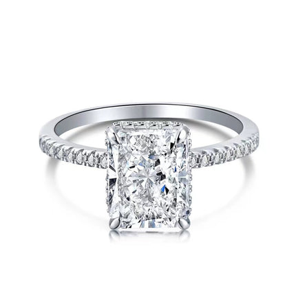 Amazon European and American Cross-border Ice Flower Cut Light Luxury Niche High-end Design Ring for Women Super Flash r7233