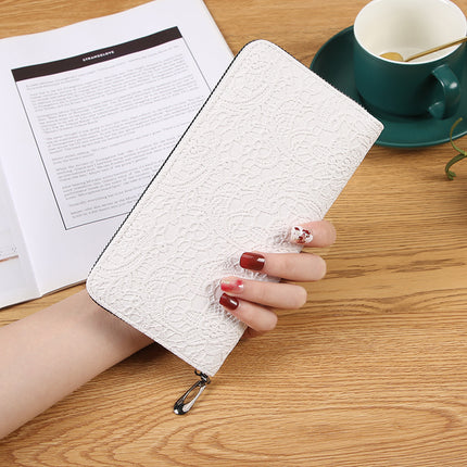 [Event Promotion] New Trendy Embossed Single Pull Women's Wallet Clutch Zipper Multi-Card Slot Women's Bag Ready in Stock