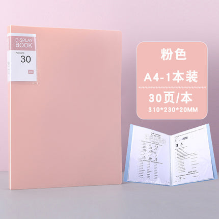 Candy-Colored Document Folder A4 Test Paper Collection Pregnancy Check-Up Storage Folder Transparent Insert Folder Wholesale in Stock