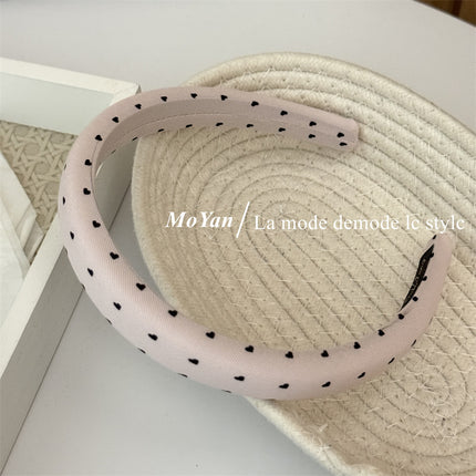 Korean-Style Fresh Heart Fabric Headband Sweet Temperament Girl Face-Washing Headband High Crown Non-Slip Outdoor Hair Clip