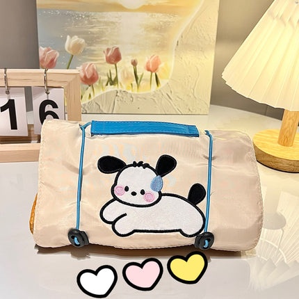 Cute Embroidered Puppy Cosmetic Bag Detachable Four-In-One Storage Bag Large Capacity Portable Travel Toiletry Bag