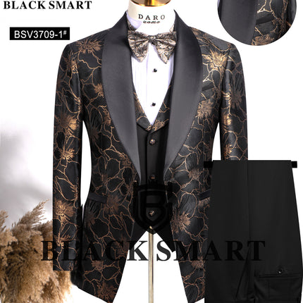 2024 Autumn and Winter New Cross-border plus size Green Fruit Collar Jacquard European and American Suit BLACK SMART Dress Performance